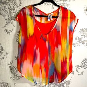 Society sheer blouse with worthington tank top‎ size small